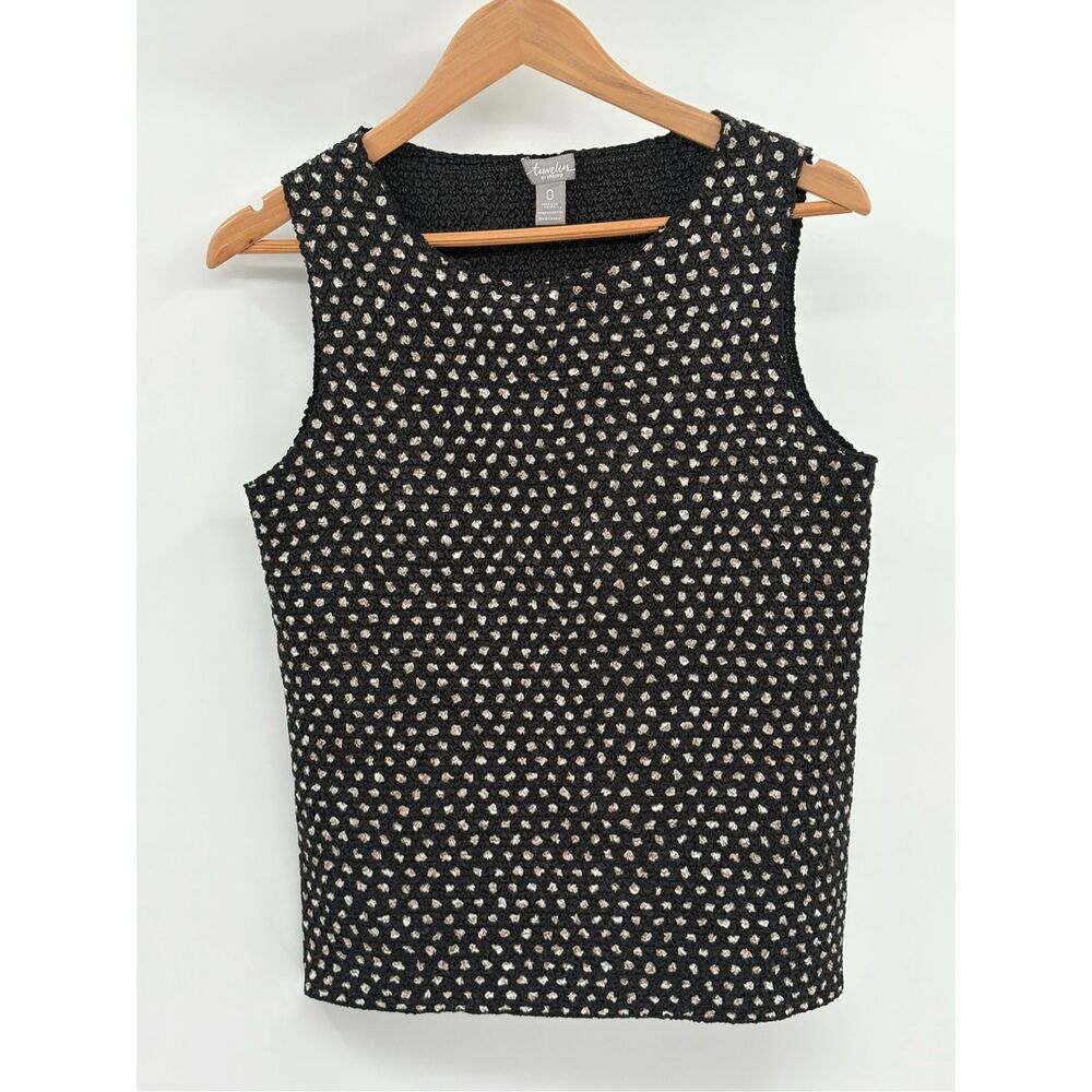 Chico's Travelers Tank Top Black Silver Dots Women Size‎ Small